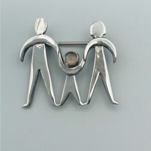 GREAT FALLS METALWORKS 925 Moonstone Family of 3 Pin